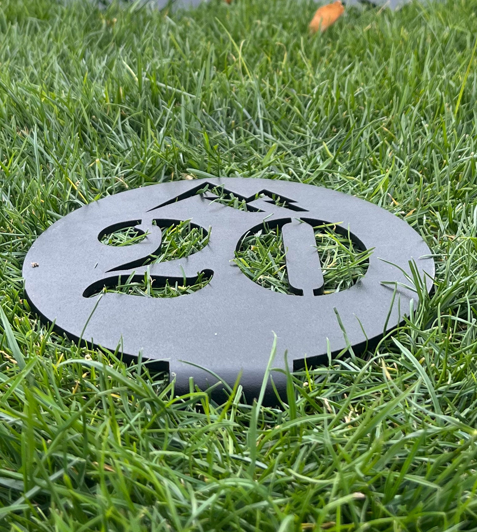 No. 20 Ground Pounder Yardage Marker installed in the ground. Get yours today from Rock River Outdoors.