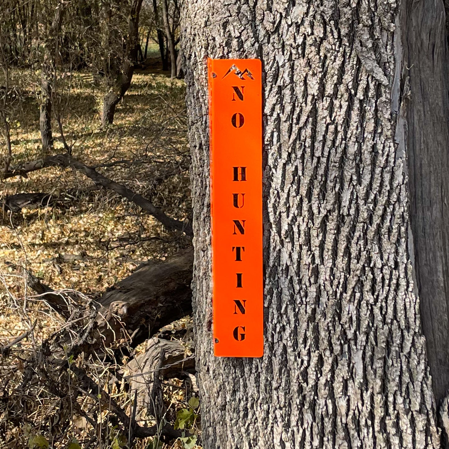 Tree mounted "No Hunting" sign from Rock River Outdoors